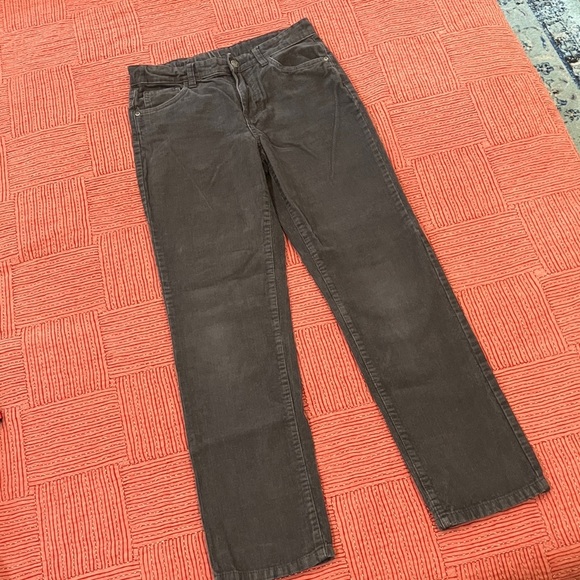 Boys size 14 Dark Gray Corduroy Pants - light FADE at knees - Picture 1 of 14